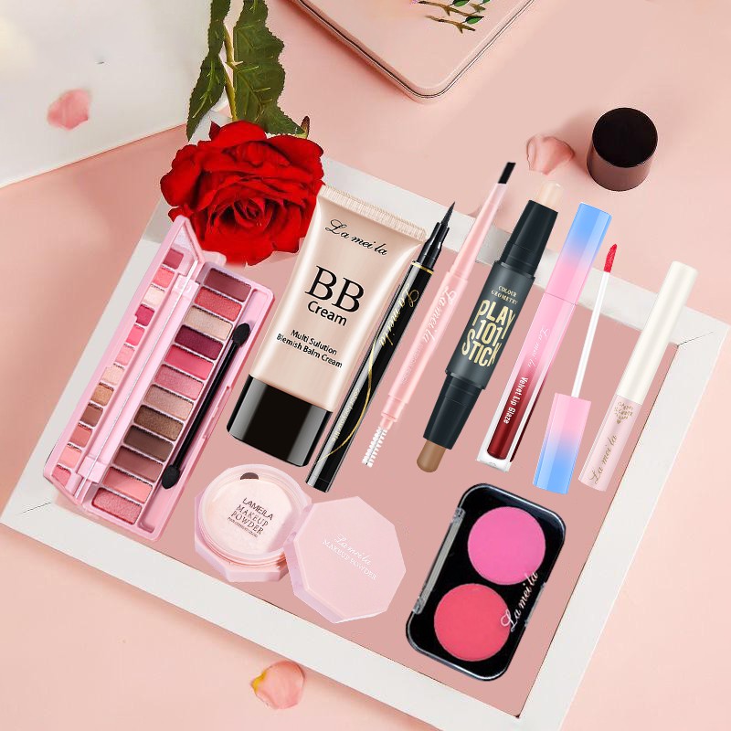 Bộ trang điểm đầy đủ 9 món Lameila từ a đến z bộ makeup kết hợp đầm nữ, giày nữ xinh, thời thượng-LML-T9