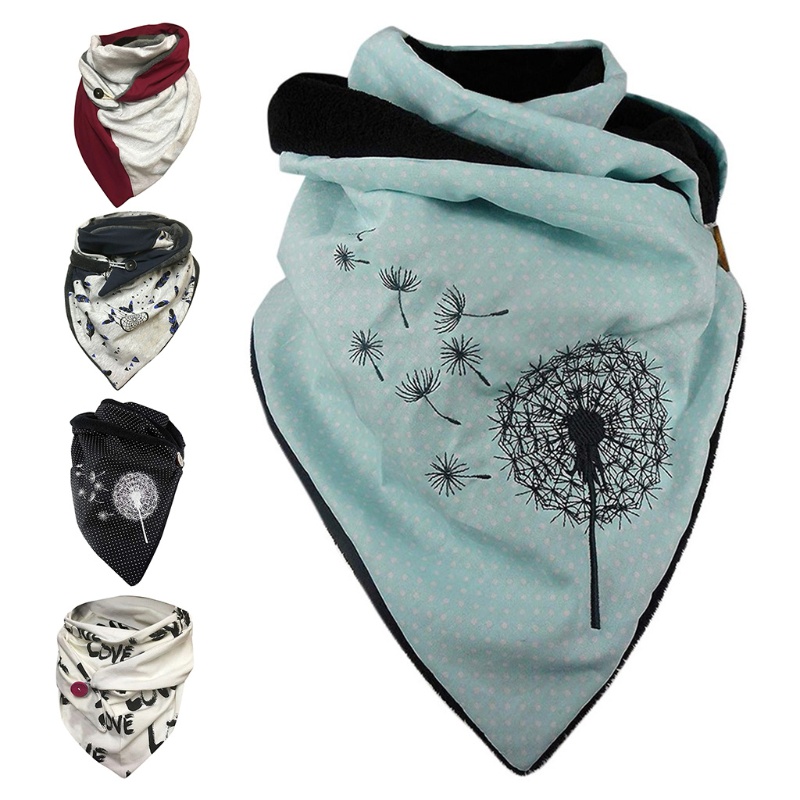 Khăn choàng cổ bằng vải giả lông cừu dày dặn giữ ấm mùa đông in họa tiết hoa bồ công anh màu sắc tương phản cho nam và nữ
 | BigBuy360 - bigbuy360.vn