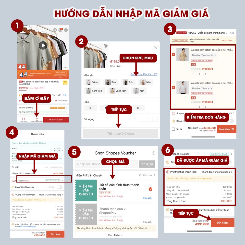 Áo polo nam cao cấp vải cotton cá sấu cổ bẻ in nổi 9 màu HIDDLE có đủ size từ 50 - 85kg