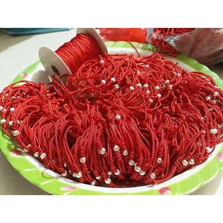 lắc tay chỉ đỏ may mắn bi bạc