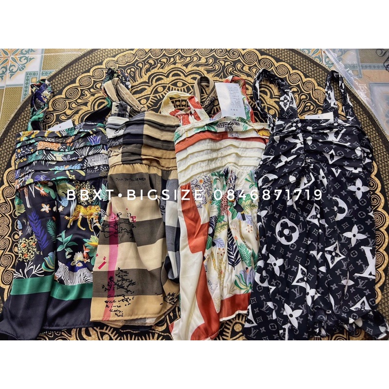 𝐁𝐁𝐗𝐓•𝐁𝐢𝐠𝐬𝐢𝐳𝐞Bộ lụa 2 dây xếp ly ngực BIGSIZE [Ảnh thật mẫu béo]