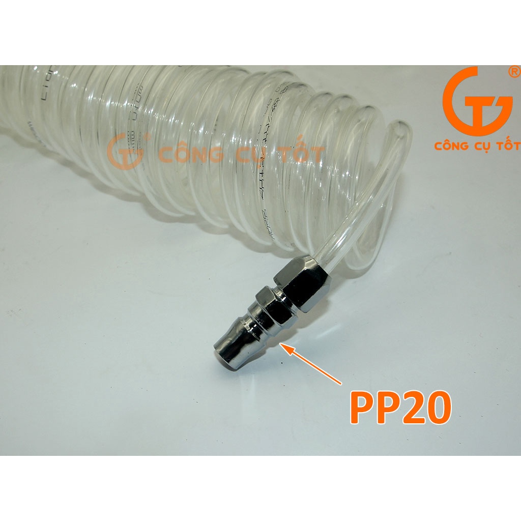Dây bơm khí nén phi 8mm khóa nhanh SP20 và PP20