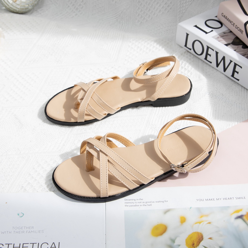 Giày Sandal Nữ thời trang MWC sandal quai dây mảnh xỏ ngón siêu xinh NUSD- 12009