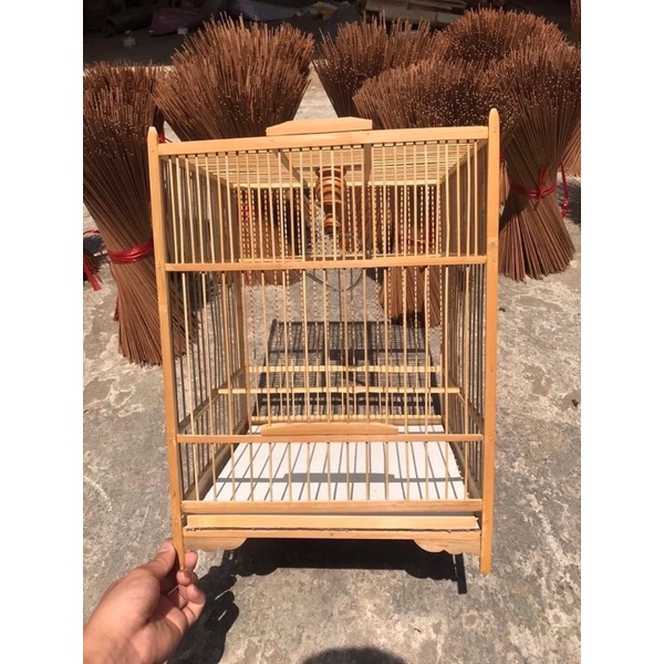 Khung lồng ép bổi chào mào Xưởng Lồng Chim Bảo Anh, Lồng chim trúc già cật vàng siêu đẹp