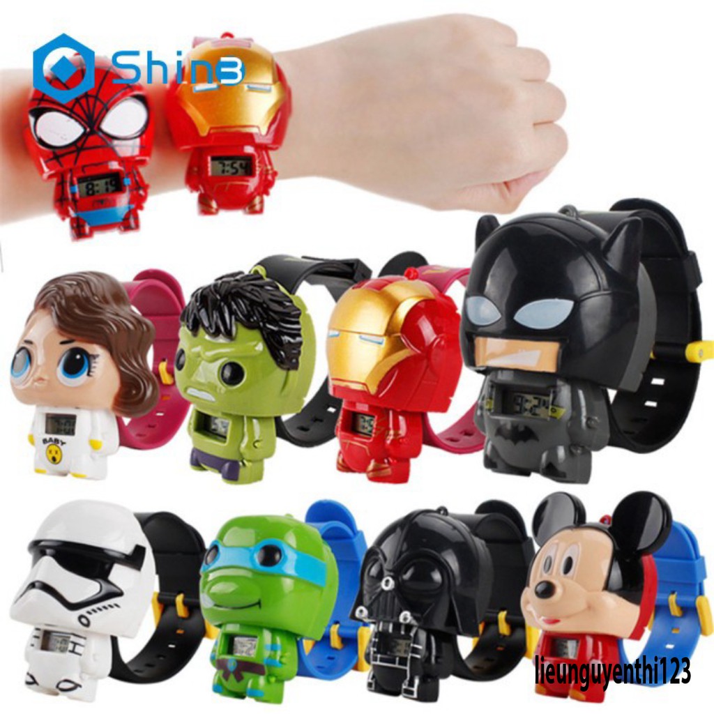Đồng Hồ Chiếu Hình Siêu Nhân, Người Nhện, Người Sắt, Đội Trưởng Mỹ, Công Chúa, Búp Bê chiếu 20-24 hình