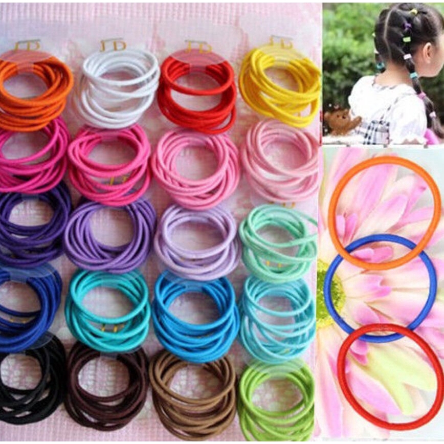 Set 100 Dây Buộc Tóc Co Giãn Thời Trang Cho Nữ