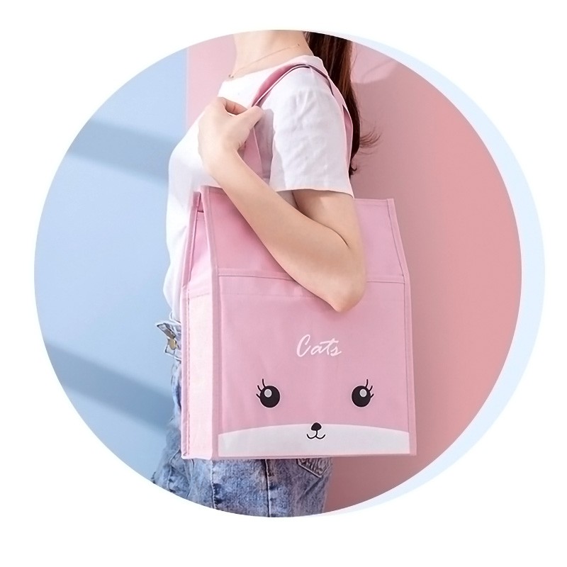 Túi Tote Anime style Hàn CAO CẤP - Có túi lưới đựng nước tiện lợi