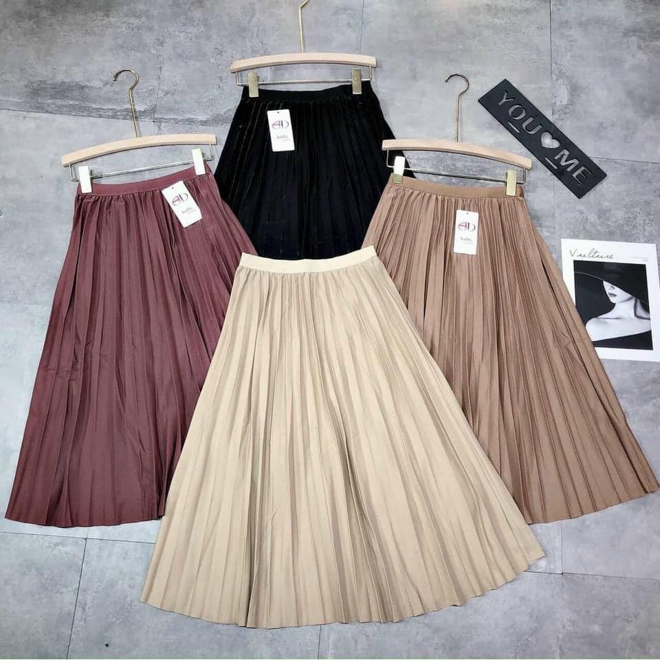 chân váy dập ly