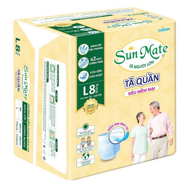 Combo 10 Gói Tã quần Sunmate Mềm mại M9/L8/L7/M8