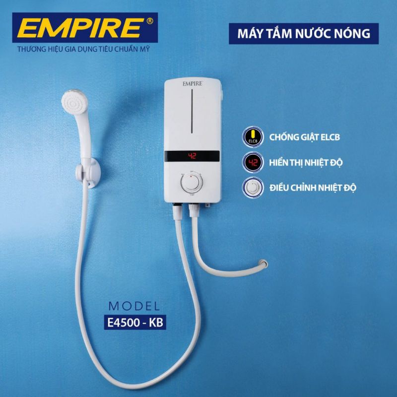 Máy tắm nước nóng trực tiếp empire E4500 KB bảo hành 2 năm