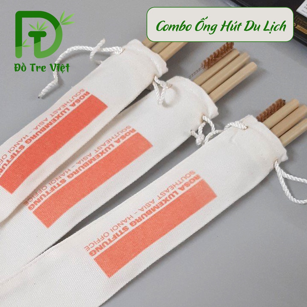 Combo ống hút du lịch, cọ vệ sinh, túi vải sale thanh lý