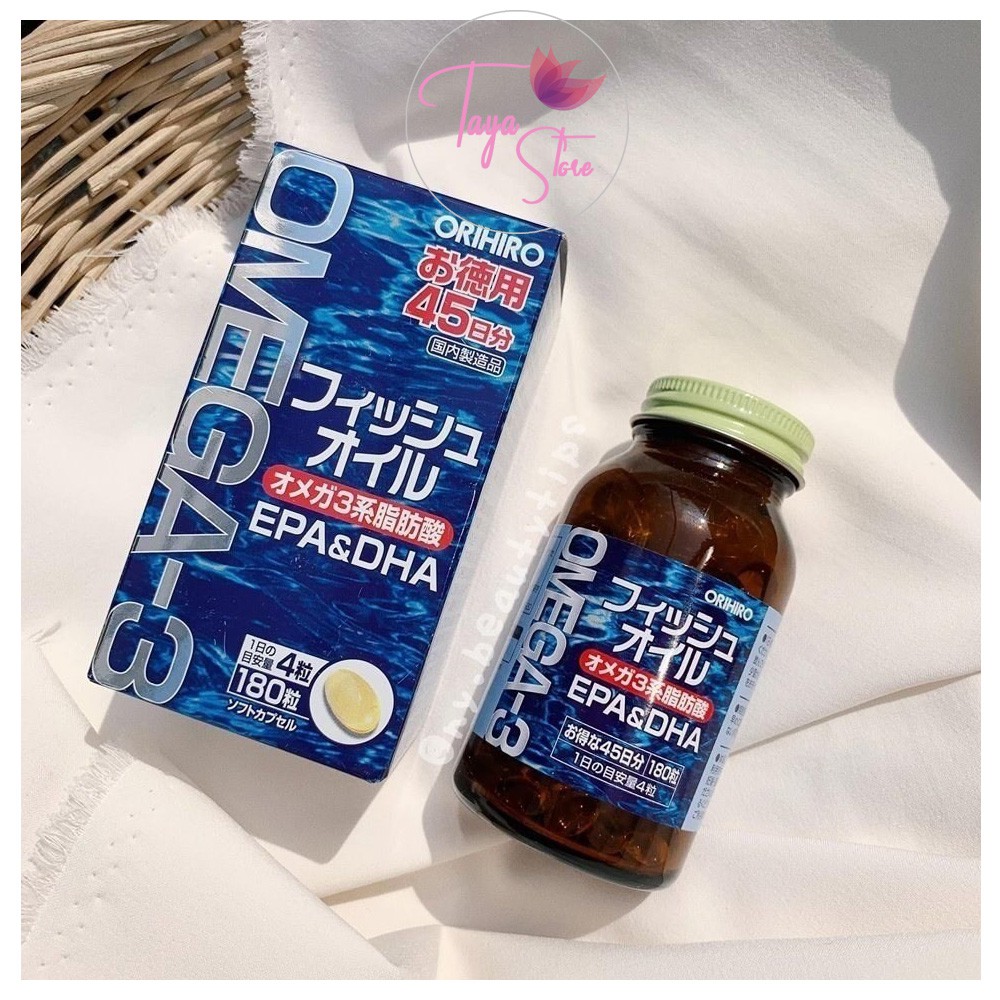 Dầu cá Omega 3 Orihiro fish oil, Omega 3 EPA &amp; DHA Orihiro Nhật Bản (hộp 180 viên)