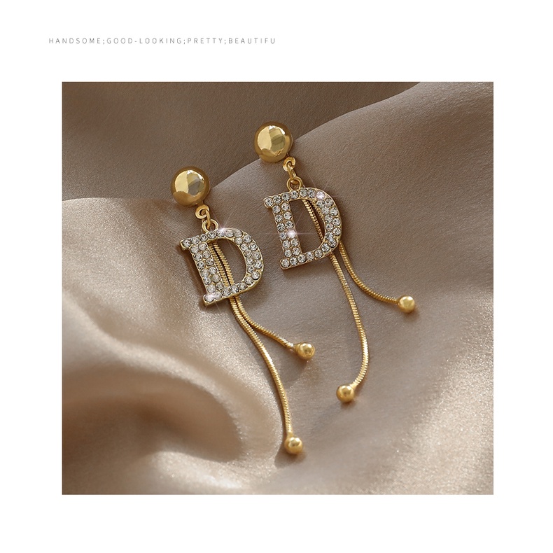 Khuyên tai phối tua rua dáng dài đính đá sang trọng cho nữ