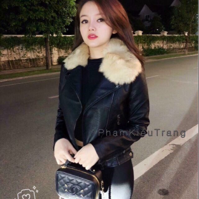 Aó da nữ cổ lông siêu hót. hàng quảng châu cao cấp