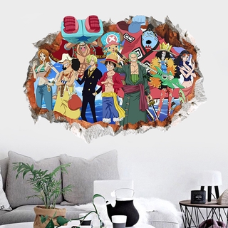 Miếng Dán Tường 3d Hình Nhân Vật Anime One Piece Độc Đáo