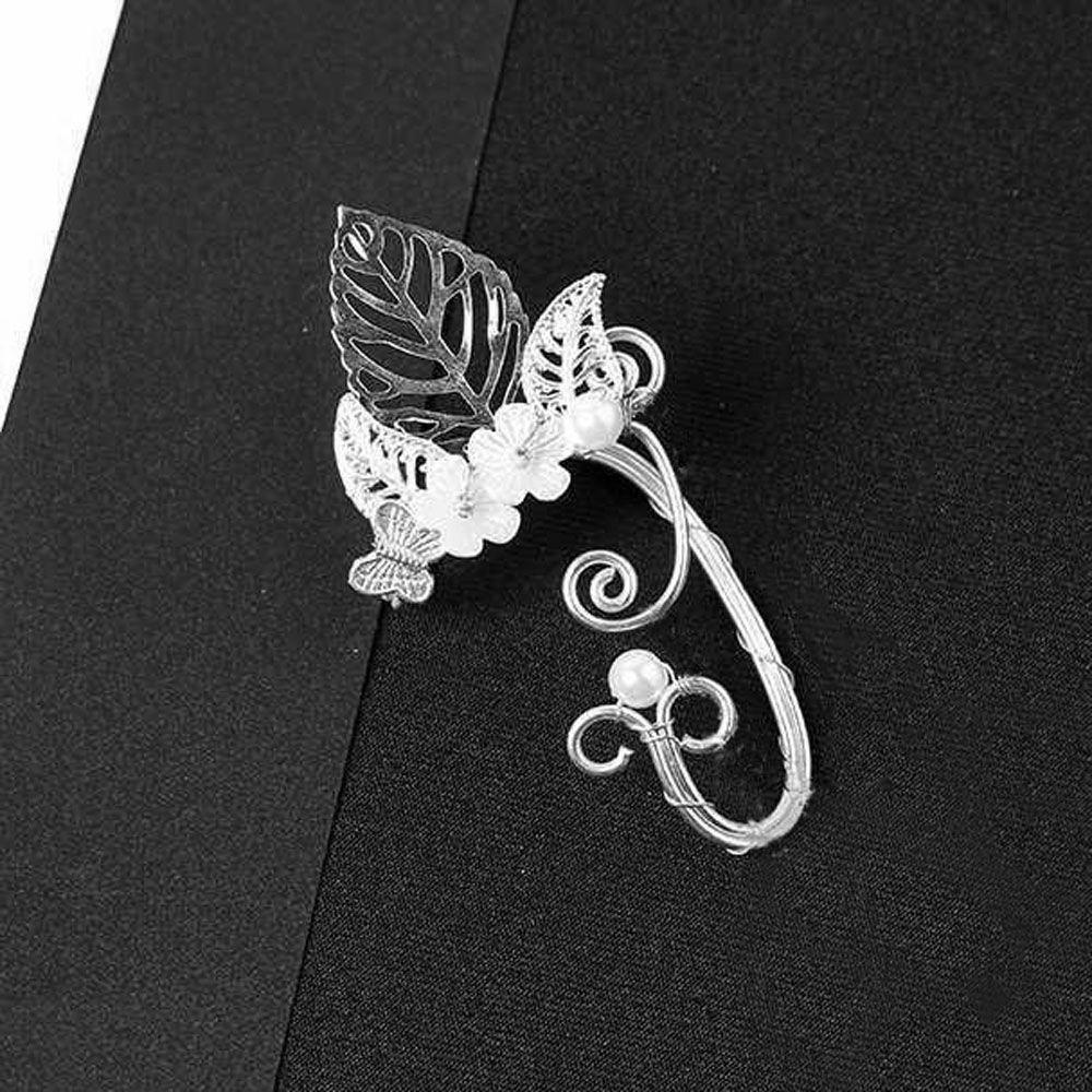 VANES1 Khuyên Vành Tai Hình Hoa Lá Không Xỏ Lỗ Sang Trọng