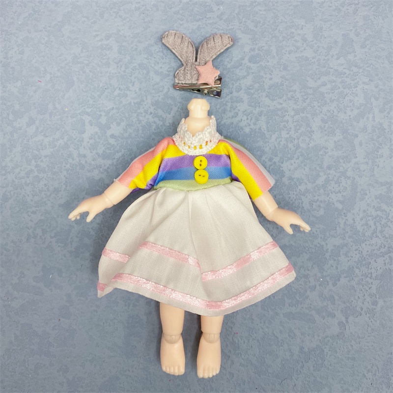 Bộ Quần Áo Dễ Thương Cho Búp Bê 16-17cm Tỉ Lệ 1 / 8