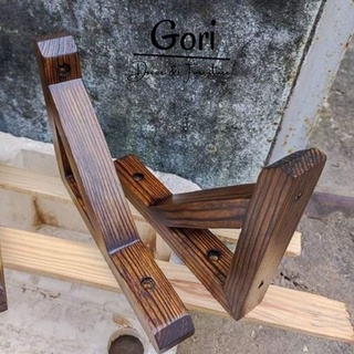 Ke gỗ decor treo tường -Chân kệ gỗ  L 1 cái - Pát đỡ kệ gỗ - Ke gỗ treo đèn decor