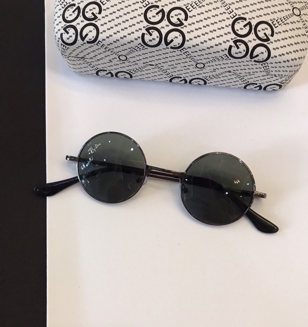 Kính râm Mắt tròn thầy bói - Tròng thuỷ tinh, gọng nhíp lò xo