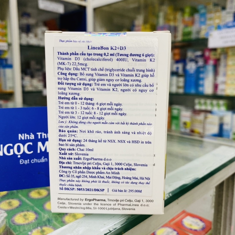 ✅ LINEABON K2+D3 Cung cấp VITAMIN cho bé Chai 10ml Vitamin D3 K2