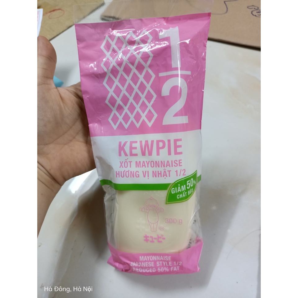 Xốt Mayonnaise 1/2 Kewpie ít Béo không đường 300g (Calo thấp) Reduced Fat