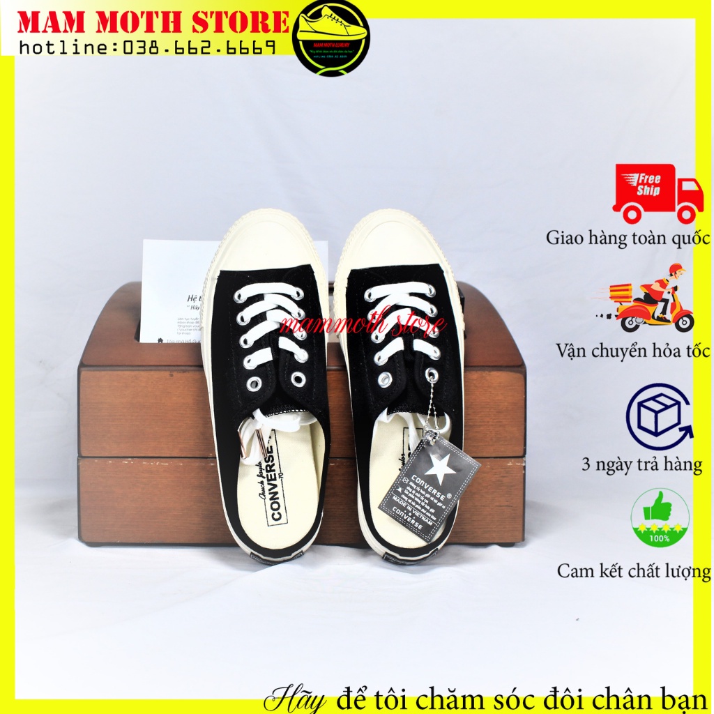 Giày sục đạp gót, sục cv đen hàng qc full box shop MAMMOTH