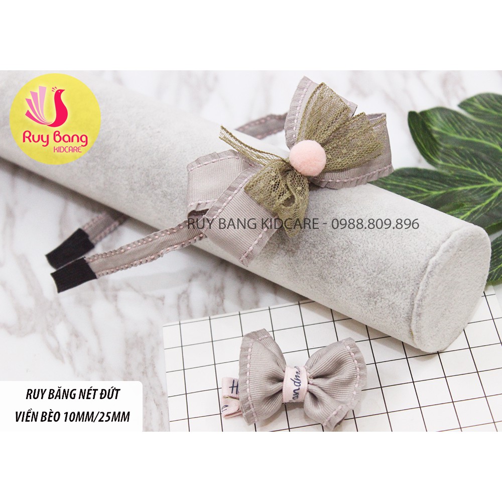 Ruy băng HQ nét đứt viền bèo 25mm