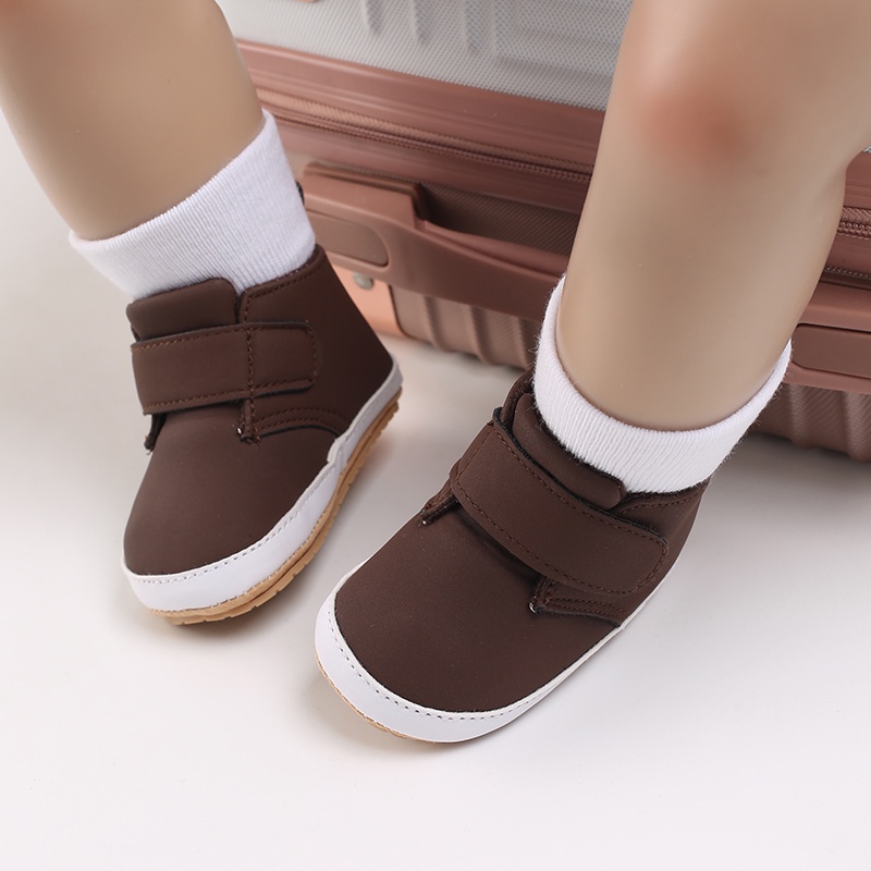 Giày Bốt Da Đế Mềm Cho Bé Trai 0-18 Tháng Tuổi
