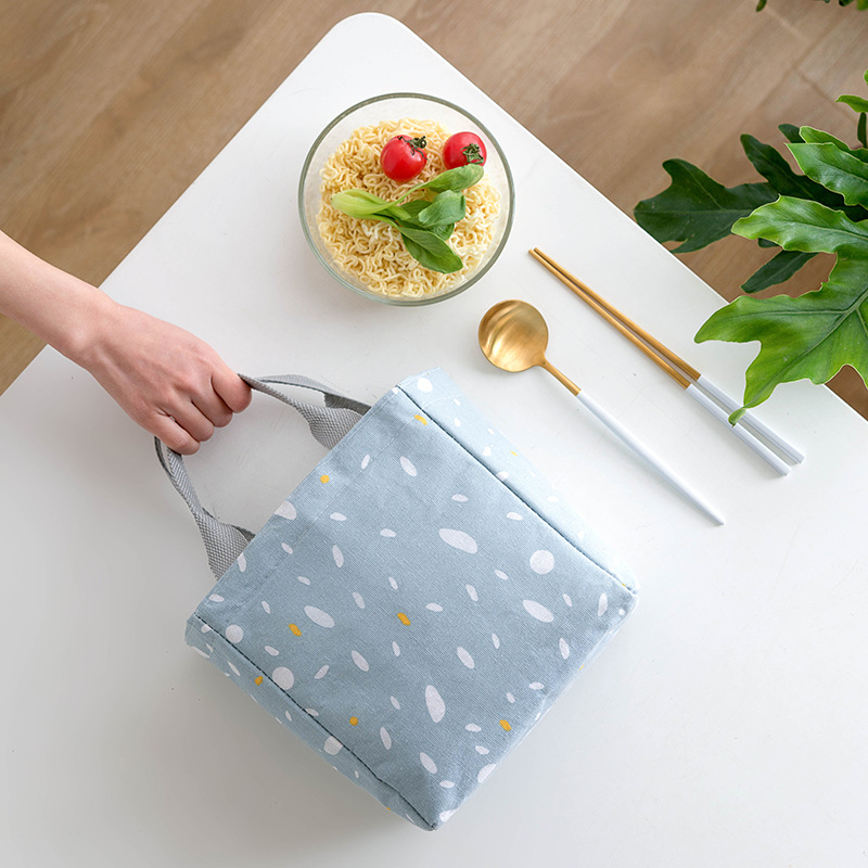 Korean Thickened Beam Mouth Insulation Bag Defensive Portable Lunch Box Bag Student Couple Lunch Bag Lunch Bag