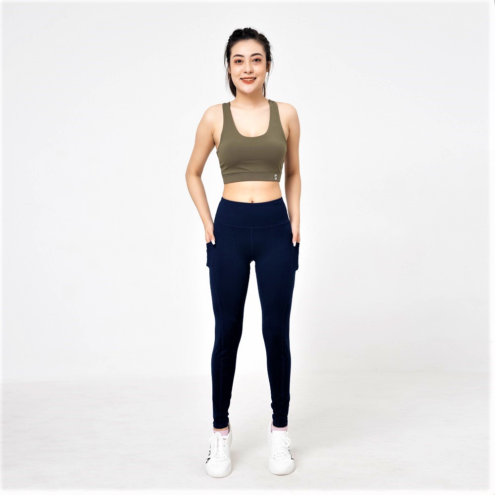 Set đồ tập gym yoga aerobic nữ BAS áo bra 3 lớp kèm mút  quần legging lưng cao co giãn đa chiều thoải mái