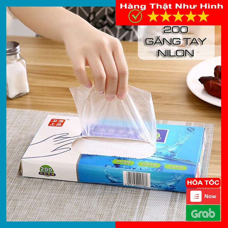 Hộp 200 Bao Tay Nilon - Găng Tay Dùng 1 Lần Tiện Lợi - MTDDT