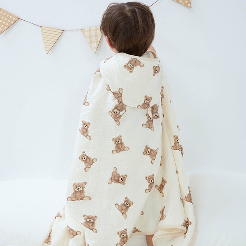 Chăn Quấn Em Bé Bằng Cotton Mềm Mại In Họa Tiết Hoạt Hình Dễ Thương