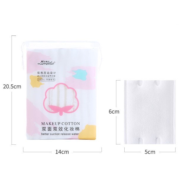 Bông Tẩy Trang Lameila Make Up Cotton 222 Miếng Siêu Mềm Mịn Chính Hãng