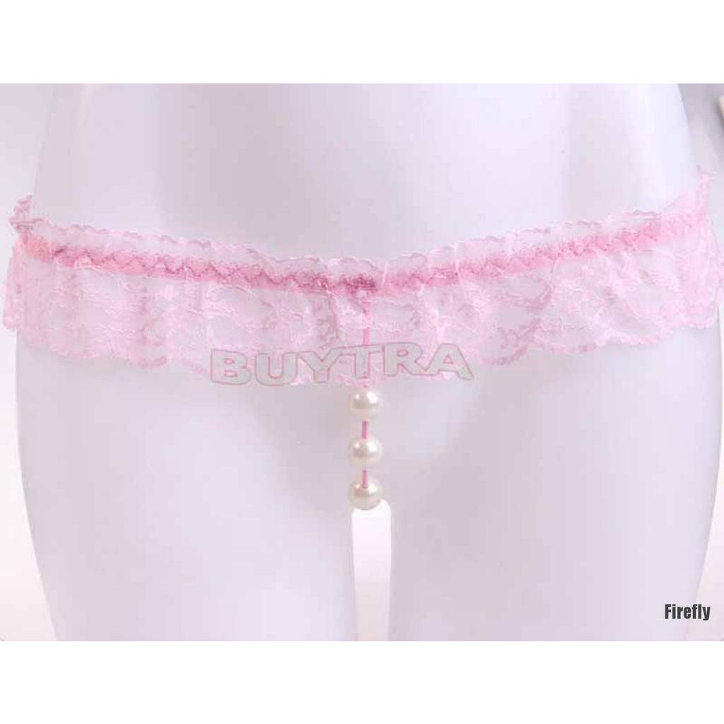 Quần Lót Lọt Khe Mini Đính Hạt Giả Ngọc Trai Gợi Cảm Cho Nữ Lưng