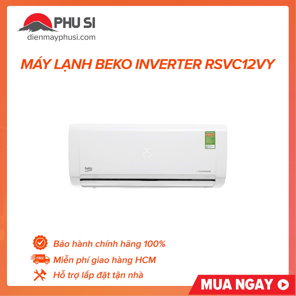 [Mã ELMS5TR giảm 5% đơn 5TR] MIỄN PHÍ CÔNG LẮP ĐẶT_ RSVC12VY-I - Máy lạnh Beko RSVC12VY, 1 chiều, 1.5HP, Inverter