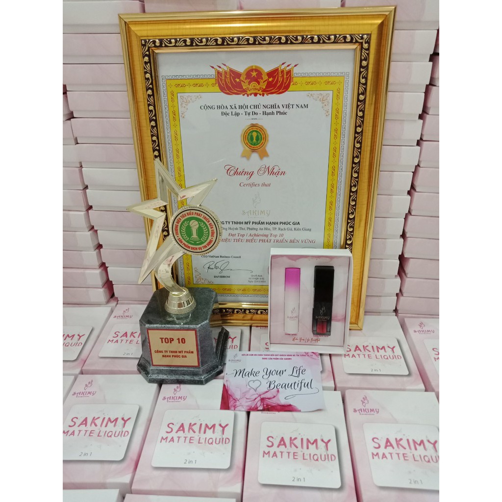 Combo Son kem và Son dưỡng môi Sakimy màu siêu đẹp (Chính hãng) | BigBuy360 - bigbuy360.vn