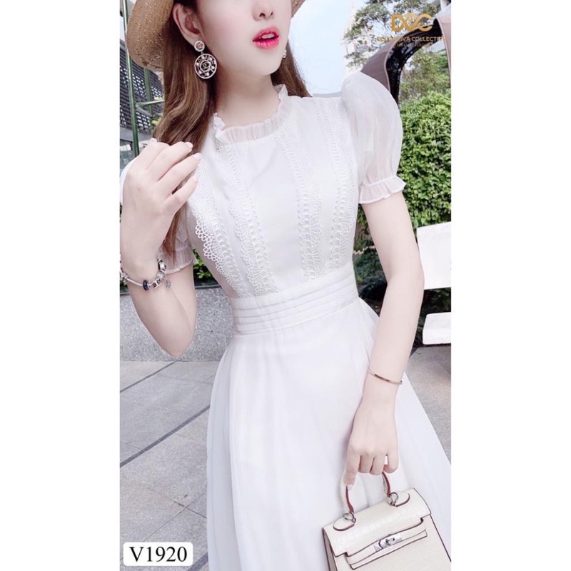🌈 VÁY TRẮNG TƠ REN VAI BỒNG TIỂU THƯ❤️