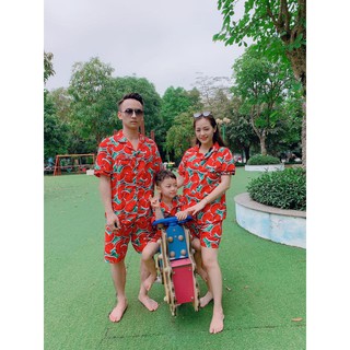 [CÓ SIZE]Bộ Pijama Hoa Qủa Nam nữ