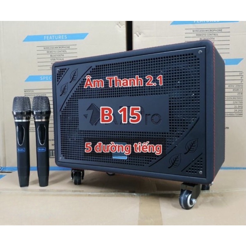 LOA KÉO CAO CẤP AZPRO AZ 316 LOA 5 ĐƯỜNG TIẾNG BASS 15 ÂM THANH 2.1-TẶNG KÈM 2 MICRO KARAOKE