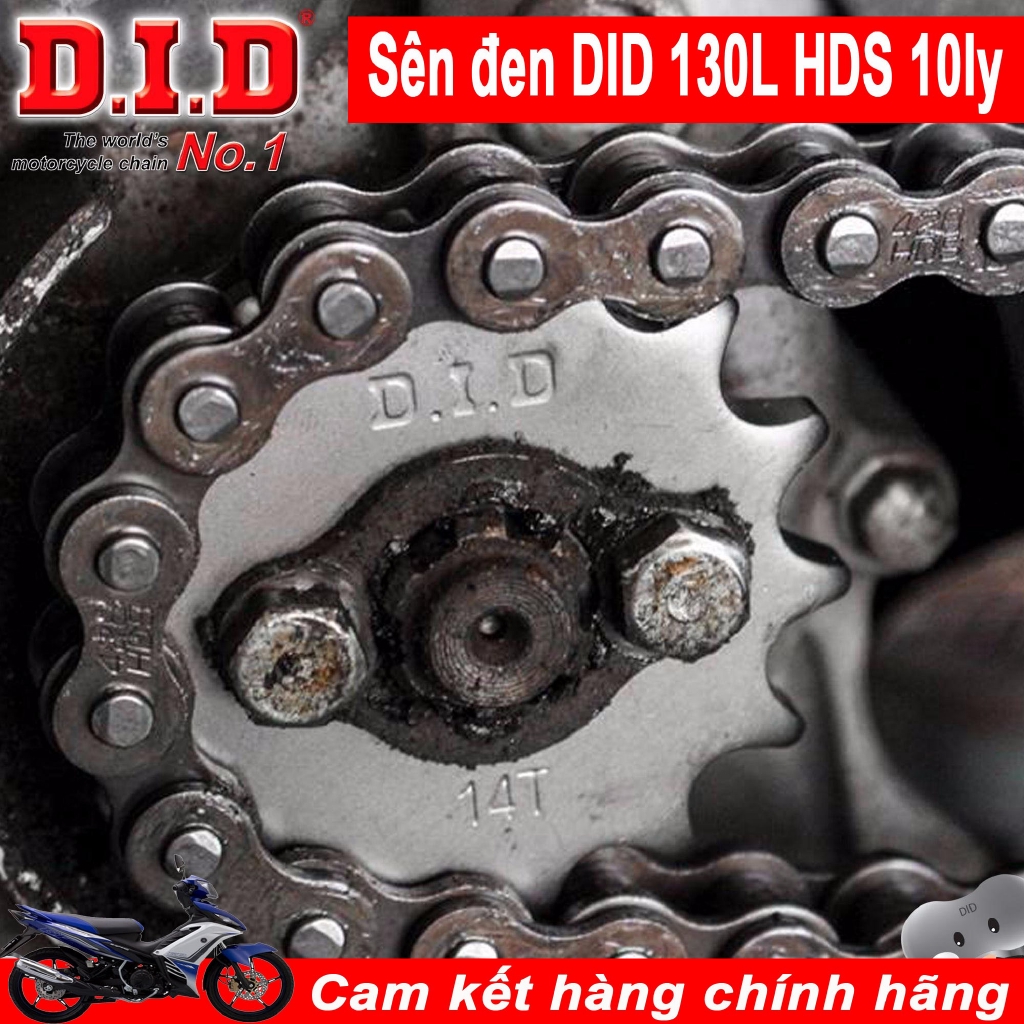 Sên rời 130L DID HDS - Sên đen 10Ly Dùng Cho  Exciter 150, Exciter 135, Winner 150, Wave 100, 110, RSX, Dream, Sir