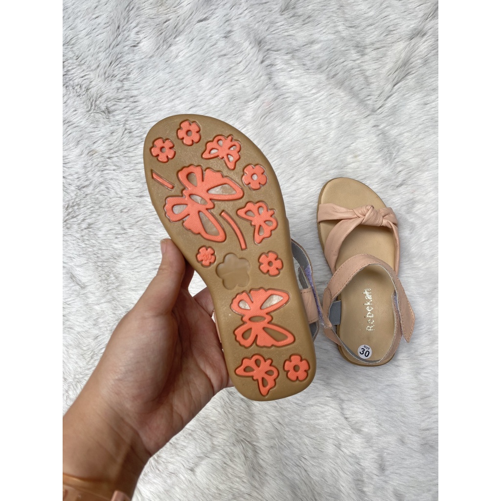 GIÀY SANDAL DA MẪU NƠ CHO BÉ GÁI
