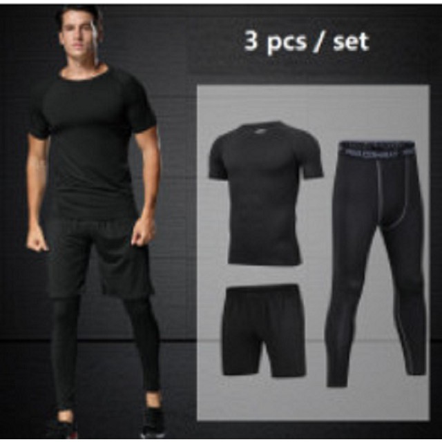 SET 3 TRANG PHỤC TẬP GYM, CHẠY BỘ, áo phông + quần short + quần giữu nhiệt [ GIẢM SỐC ] Bộ quần áo thể thao