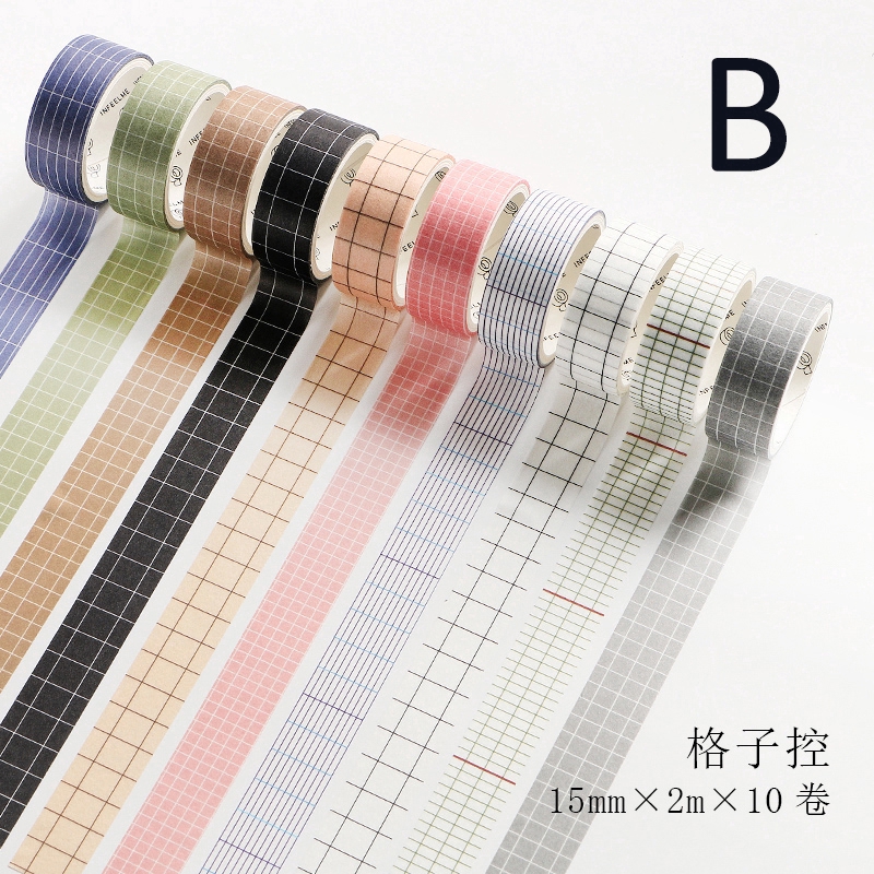 Bộ 10 cuộn băng keo màu cơ bản