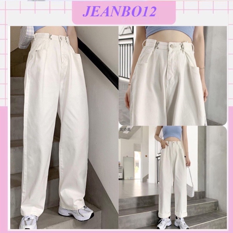 Quần jean bò ống rộng suông xuông nữ jeans cạp cao phong cách Hàn Quốc sành điệu style năm 2022