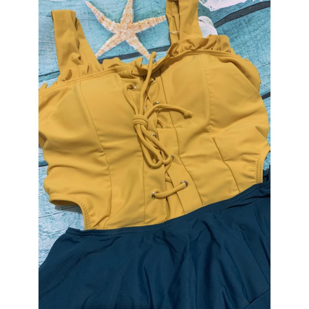 (Thun Lạnh) Áo Tắm Nữ Liền Thân Dạng Váy (Quần Rời) Kín Đáo Đi Biển Che Bụng - Hàng Quảng Châu Cao Cấp ་ | BigBuy360 - bigbuy360.vn