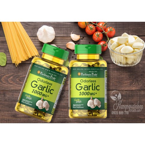 Dầu tỏi không mùi tăng cường miễn dịch, giảm cholesterol Odorless Garlic 1000mg 100 viên của Puritan's Pride