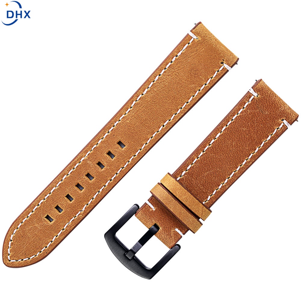 Dây da đồng hồ đeo tay 18mm 20mm 22mm 24mm màu xanh lá/ đỏ