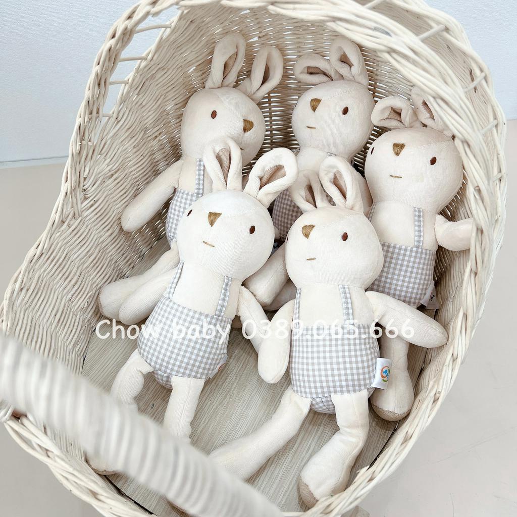 Thỏ bông yếm kẻ siêu xinh cho bé