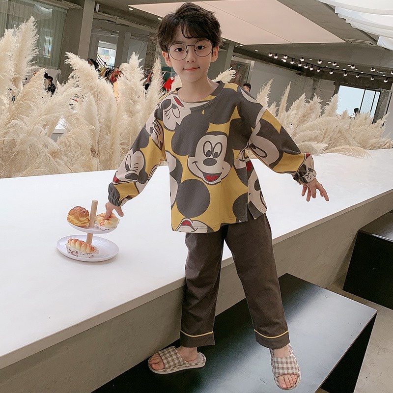 ST20262 - Bộ mặc nhà dài tay cotton bé trai hàng nhập