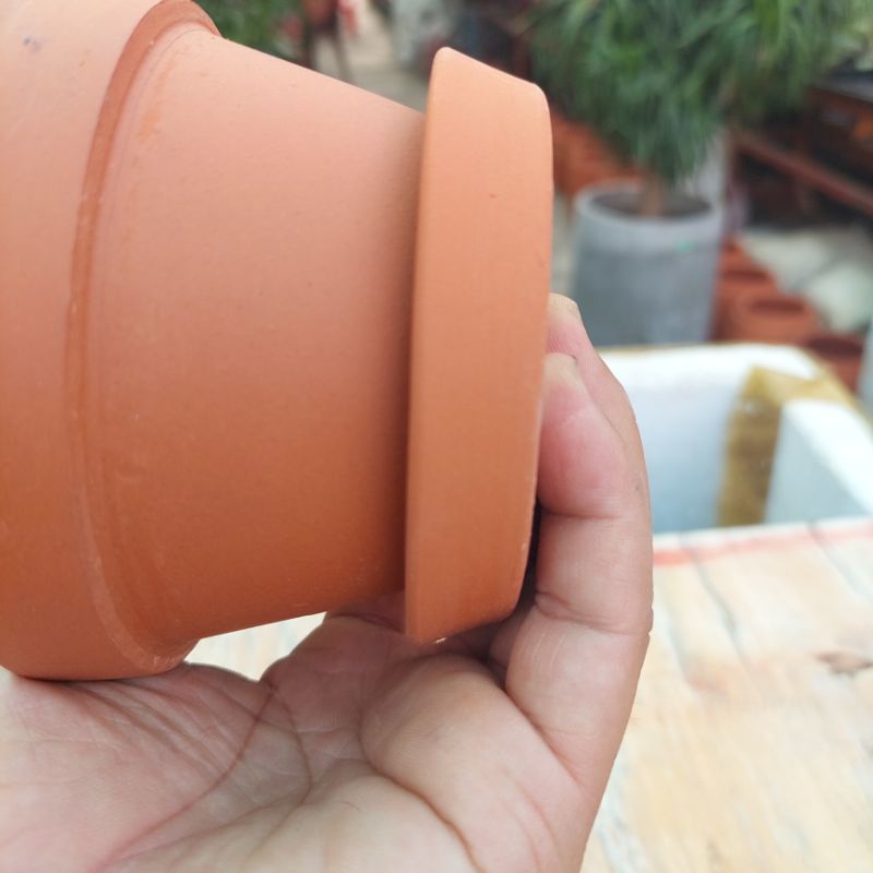 Chậu đất nung, Chậu sen đá - Dĩa lót chậu, miệng dĩa 9cm, dáy dĩa 8cm